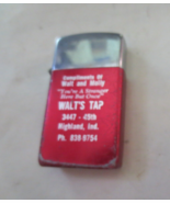 Vintage Park Advertisement Lighter Walt&#39;s Tap Highland IN USA made - €8,18 EUR