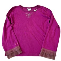 Naartjie Kids Girls Vintage Size 10 Pink Long Sleeve Dress Tulle Sleeve Hem - $14.40