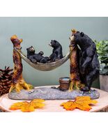 Mother Black Bear With Cubs In Outpost Camping Hammock Statue Wildlife F... - €28,16 EUR