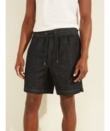 Guess Men&#39;s Cotton/Linen Blend Pull-On Jean Shorts in Rinse-Size Medium - $39.94