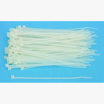 100 Nylon CABLE TIES 7 3/8&quot; Long x 3/16&quot; Wide 75 lb DUPONT White Locking Zip UL - £14.33 GBP