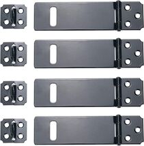 4Pcs 4Inch Black Padlock Hasp,Door Slide Latch Lock Black Painted Iron L... - $12.46