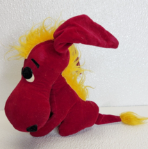 Kamar Vintage Burgundy Donkey Velvet Plush Stuffed Animal Toy Taiwan Yel... - £17.34 GBP