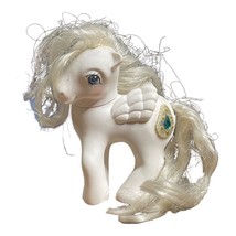 Vintage My Little Pony Princess Tiffany, G1 MLP White Pegasus w Gem, Tinsel Hair - £15.22 GBP