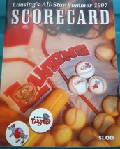 Lansing Lugnuts Baseball Team All Star Summer 1997 Scorecard &amp; Two Pogs - $4.99