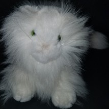 White Kitty Cat Plush Green Eye 17&quot; Long Stuffed Animal Persian Fluffy R... - £38.68 GBP