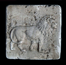 Standing Roman Lion Sculpture Relief plaque Backsplash Tile - $14.84