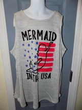 Justice Gray Knit Mermaid in The USA Tank Top Size 18/20 Girl&#39;s NEW - $20.44