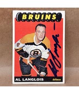 1965-66 Topps #33 AL LANGLOIS Boston Bruins SIGNED Autograph Card - £15.69 GBP