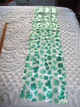 GREEN &amp; WHITE SHAMROCK STRIPE Ladies SCARF - 14&quot; x 60&quot; - $9.90