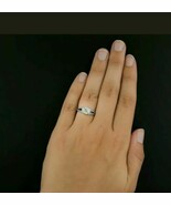 Vintage Engagement Sapphire Ring Half Bezel 14K White Gold Plated 2.32Ct... - $132.55 CAD