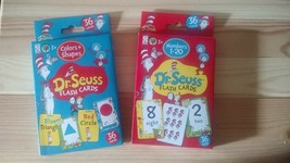 Dr. Seuss Flash Cards Lot Of 2 Colors &amp; Shapes Numbers 1-20 Toddler Flash Cards - £7.49 GBP