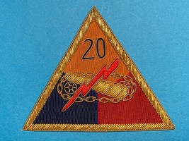 POST WWII, U.S. ARMY, OCCUPATION PERIOD,20th ARMORED DIVISION, BULLION, ... - £27.37 GBP