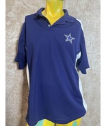 Dallas Cowboys Blue / White Logo Polo Shirt Men&#39;s L Authentic Apparel - £18.96 GBP