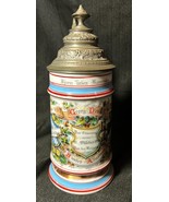 Antique Old German Germany Military Regimental Beer Stein Porcelain Lith... - $1,364.29 CAD