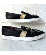 Ted Baker Loafers Black Rhinestone Gold Metallic Pointed Toe - Women&#39;s S... - $93.46 CAD