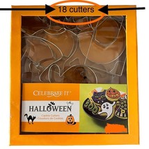 Halloween Cookie Cutters 18 Piece Set Witch Hats Boo Ghost Bats Cats More - £9.95 GBP