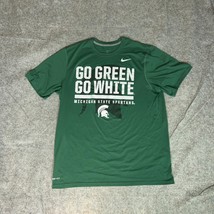 Michigan State Spartans Mens Shirt Extra Large Green White Tee T Nike Dr... - $18.98