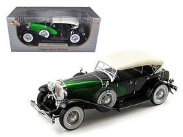 1934 Duesenberg Model J Black and Green with Cream Top 1/18 Diecast Mode... - $102.56