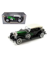 1934 Duesenberg Model J Black and Green with Cream Top 1/18 Diecast Mode... - $102.56