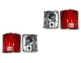 Tail Lights For Chevy GMC Truck 1981 1982 1983 1984 Lens And Housing Chrome Pair - £66.50 GBP