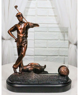 Professional Golfer With Golf Club Caddy Bag Glass Picture Frame Bronzed... - $88.27 CAD