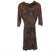 Womens Size Medium Amy Adams Retro 1970s 70s Paisley Print Midi Dress - $29.39