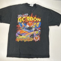Jeff Gordon Superman T-Shirt L Double Sided Chase Authentics VTG 90s V-Neck - £23.08 GBP