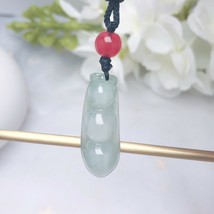 Natural Jade Necklace Genuine Ice Jadeite Pea Ping An Dou - £46.12 GBP