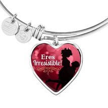 Wife Girlfriend Spanish You&#39;Re Irresistible Stainless Steel or 18k Gold Heart P - £37.81 GBP+