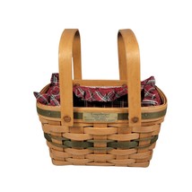 Vtg Longaberger Seasons Greetings Basket with Liner Protector 1992 Chris... - £24.33 GBP