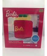 Barbie Hot Pink 6 Can Personal Mini Fridge Thermoelectric Cooler 4L New ... - $35.68 CAD