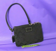 Coach C Logo Small Black Zip Top Wallet Wristlet Handbag Accessory - £31.00 GBP