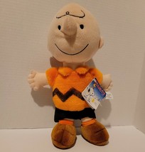 Kohl&#39;s Cares Peanuts Charlie Brown Plush Orange  Shirt 14&quot; with Tags - £11.07 GBP