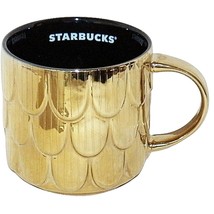 Starbucks 2019 Holiday Metallic Gold Siren Tail Scales Mermaid 14 oz Cof... - £23.59 GBP