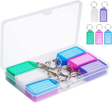 Cuttte 20 Pack Plastic Key Tags With Container, Key Labels With Ring And... - £21.57 GBP