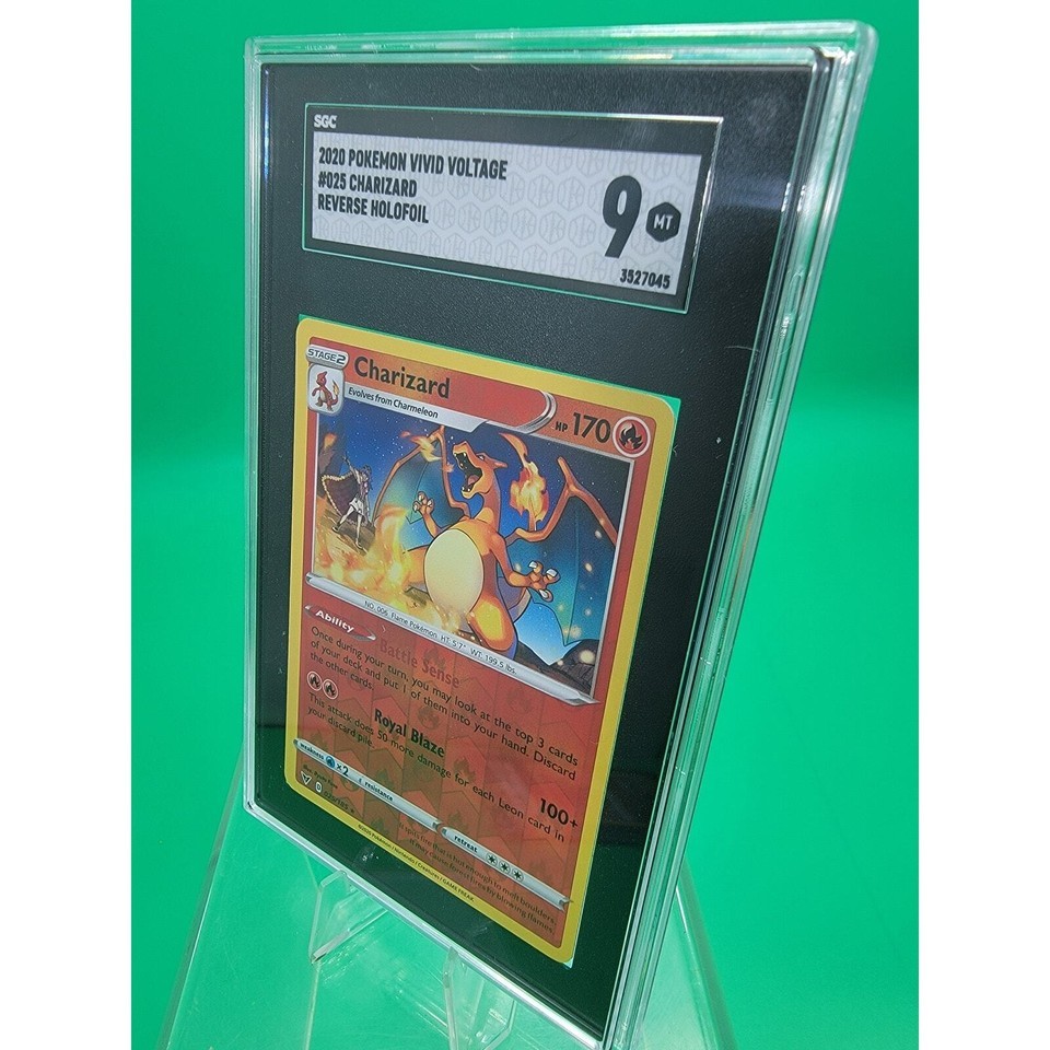 2020 Pokémon Sword & Shield Vivid Voltage 025 Charizard-Reverse Foil SGC 9 MT Item image 4