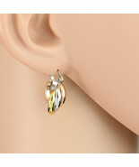 Small Tricolor Silver, Gold &amp; Rose Tone Hoop Earrings- United Elegance - $23.99