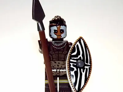 PWS African Nubian Zulu Warrior Historic Movie Building Minifigure Bricks US - $9.17