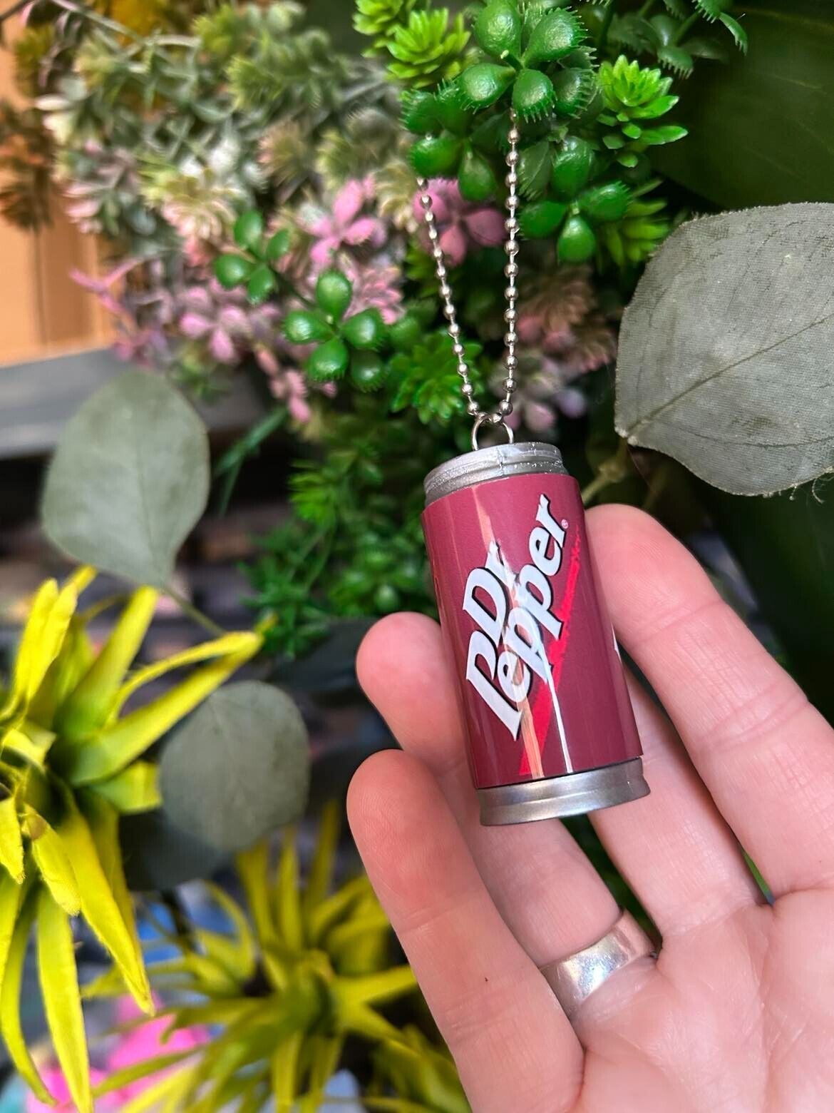 Handmade DR PEPPER CAN BAUBLE car hanger HANGING decoration XMAS tree GI... - $11.24