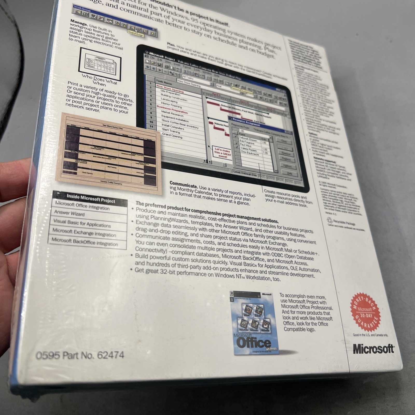 Microsoft  Project ~ Designed For Windows 95 ~ New Sealed Item image 8