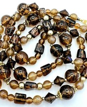 Brown Beaded Faux Amber Worthington Necklace 36" - $13.86