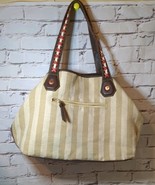 Big Buddha Large Fabric And Faux Leather Tote Purse Shoulder Bag - $27.61 CAD