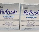 2 Refresh Optive Advanced Lubricant Eye Drops Preservative Free 30 Ea 0.... - £23.73 GBP