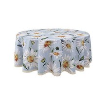 Decorative Daisy Floral Print Round Tablecloth Waterproof Table Cloth Wrinkle Ho - £51.45 GBP