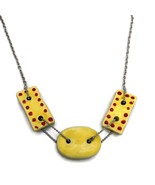 Collana con pendente giallo per donna, gioielli in ceramica artigianale... - £67.41 GBP