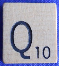 Scrabble Tiles Replacement Letter Q Natural Wooden Craft Game Piece Part - £0.96 GBP