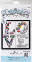 Design Works/Zenbroidery Stamped Embroidery Kit 12&quot;X12&quot;-Love - £11.25 GBP