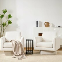 360 Degree Modern Swivel Accent Chairs Set of 2 Teddy Sherpa - $910.08 CAD