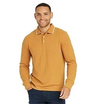 Goodfellow &amp; Co Men&#39;s Long Sleeve Rugby Polo Shirt XX-LARGE Gold Color 3 Button - $22.24